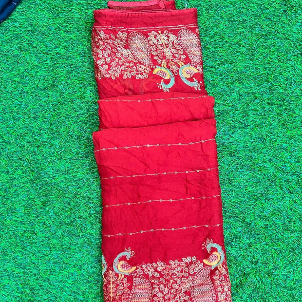 Red Crush Georgette 30JAN14