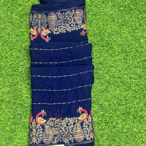 Dark Blue Crush Georgette 30JAN16