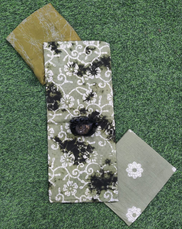 Green Georgette Shibori 3FEB8E