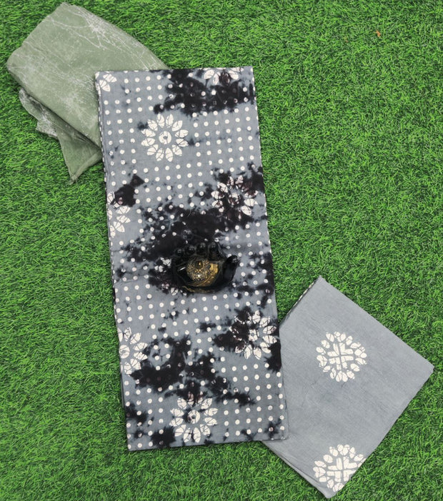 Grey Georgette Shibori 3FEB9E