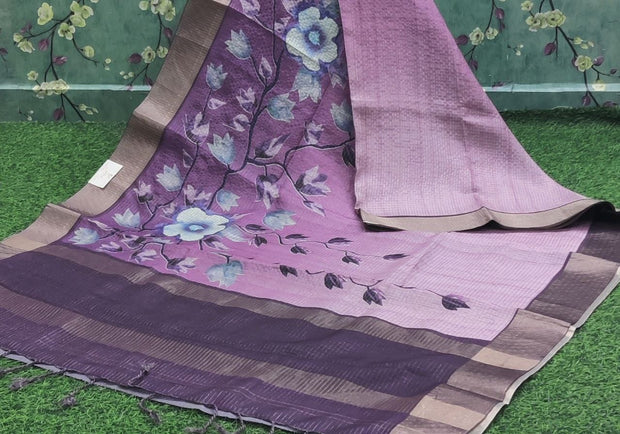 Light Lavender Tussar Pattu 4MAR8