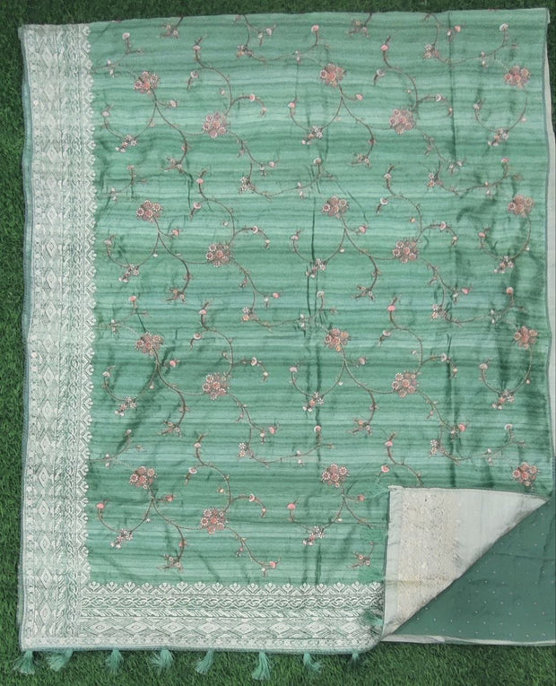 Lux Green Tussar Silk 12MAR3E