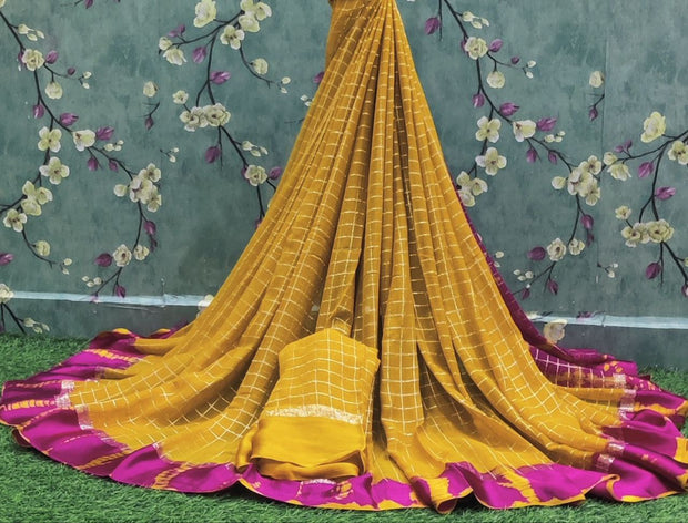 Yellow Georgette Shibori 26MAR12E