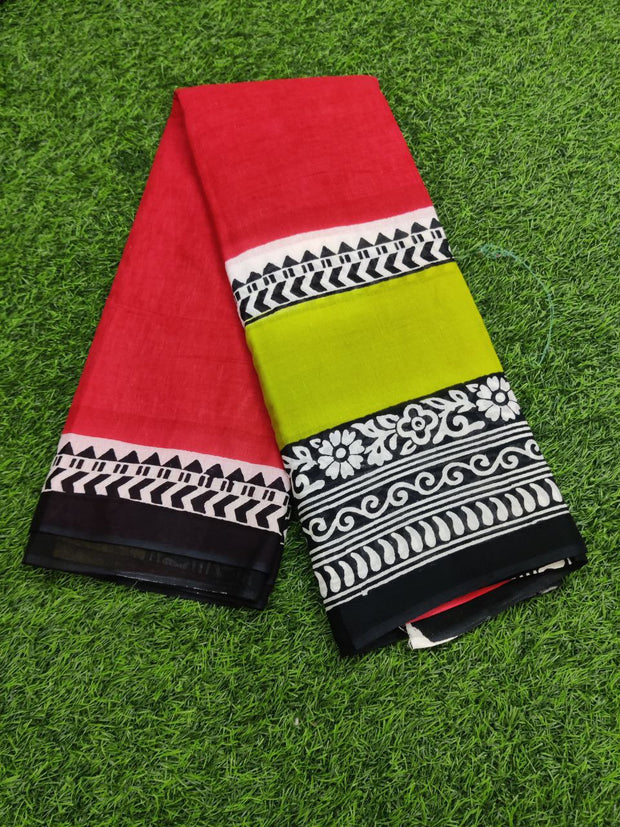 Red Pure Chanderi 6APR4E