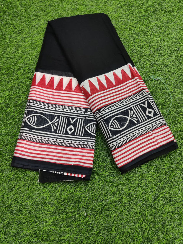 Black Pure Chanderi 6APR7E