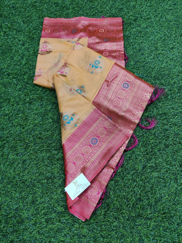 Orange Handloom Pattu 7APR4