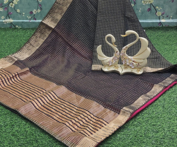 Bottle Green Khadi Georgette 17APR5E