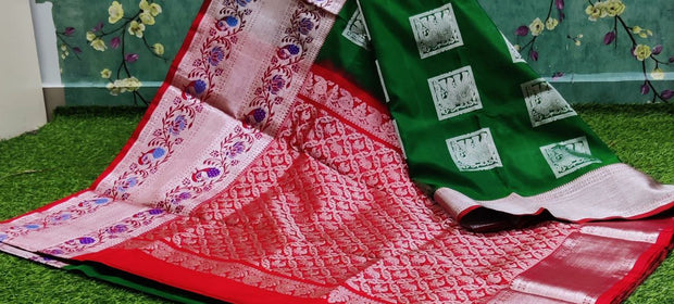 Bottle Green Paithani Pattu 22APR11