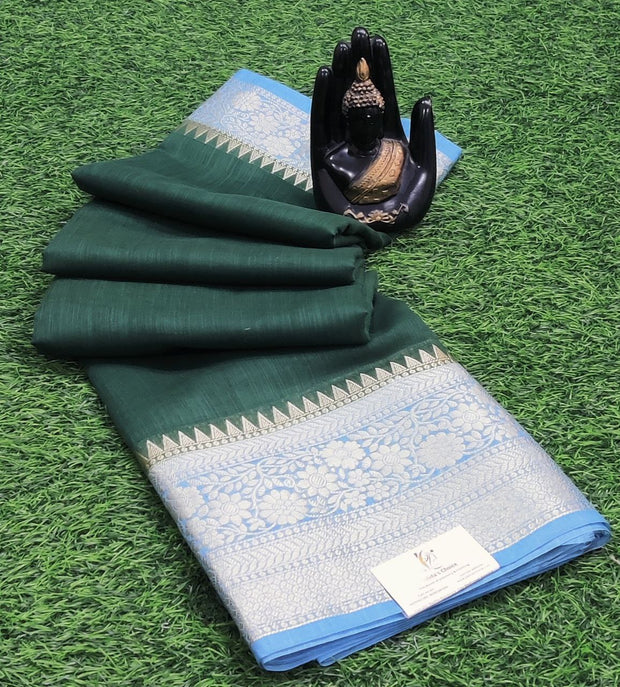 Bottle Green Jute Banarasi 21APR15E