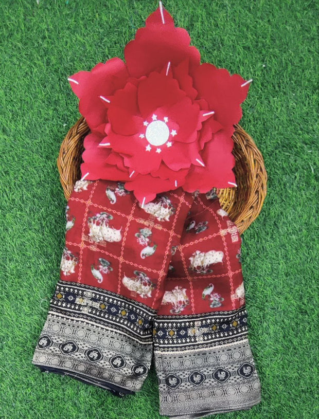 Red Dola Georgette 26APR5E