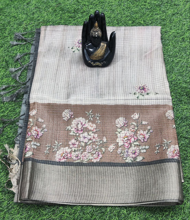 Light Cream Tussar Silk 27APR8