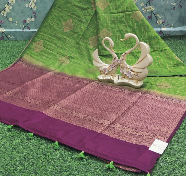 Mehandi Green Jute Pattu 1MAY8E