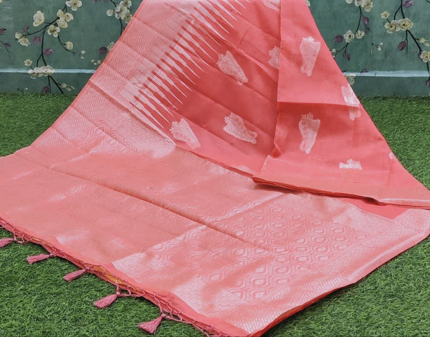 Peach Handloom Pattu 3MAY4E