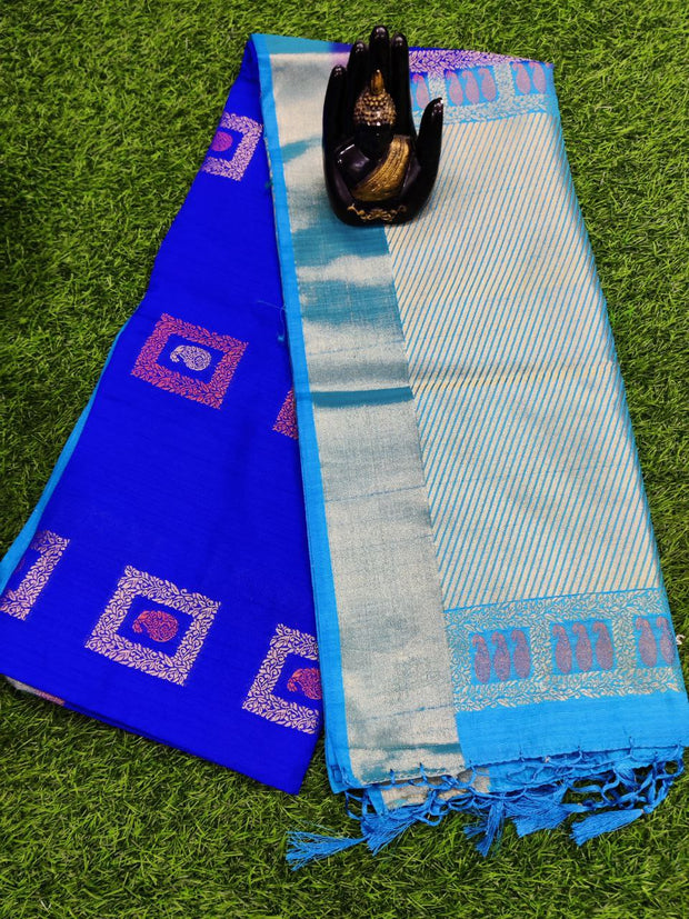 Blue Khadi Pattu 5May1