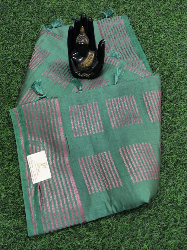 Lux Green Tussar Silk 7MAY6