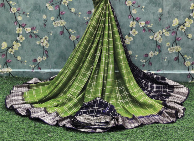 Green Khadi Georgette 9MAY15E