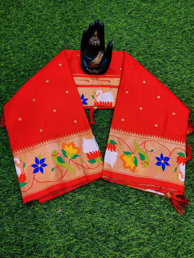 Red Banarasi Pattu Paithani 11MAY5