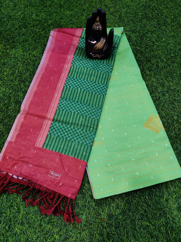 Green Khadi Pattu 12MAY17