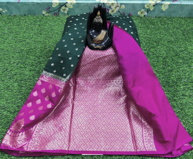 Bottle Green Jute Banarasi 12MAY5E