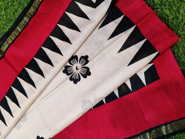 Tomato Red Ghicha Tussar 15MAY19