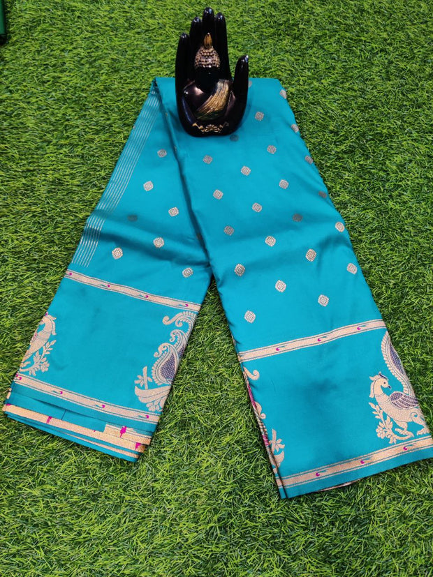 Blue Banarasi Pattu 16MAY14