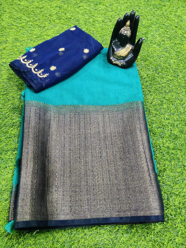 Rama Green Jute Pattu 19MAY15