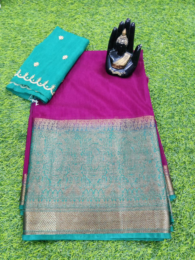 Dark Marron Jute Pattu 19MAY19