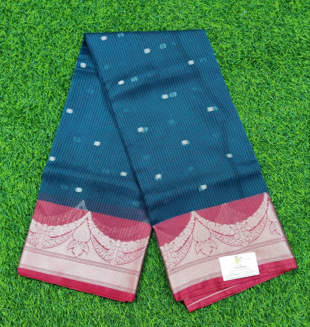 Peacock Blue Silk Kota 20MAY13E
