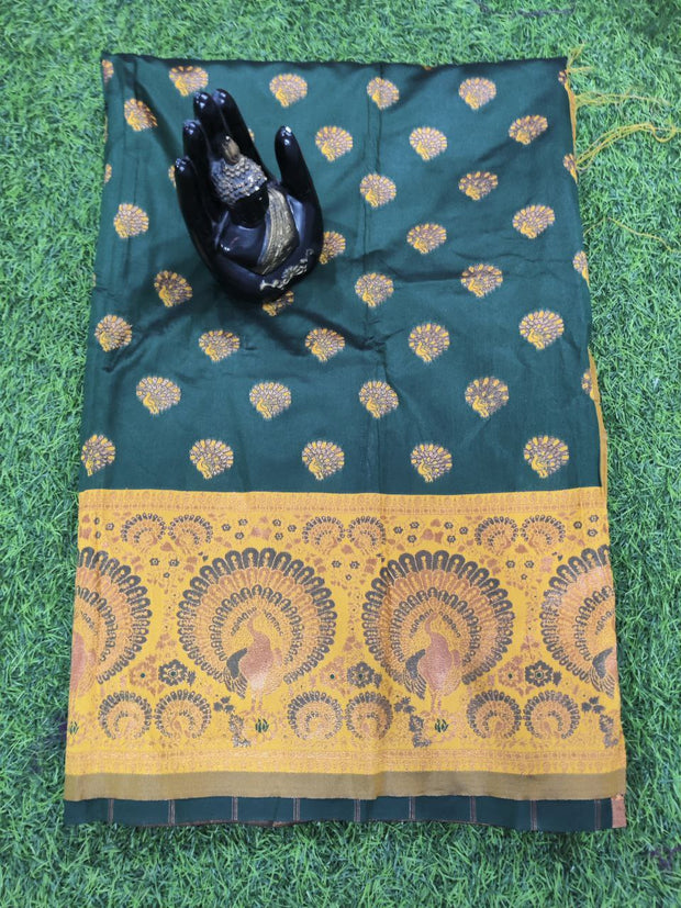 Green Madhubani Pattu 29MAY1E