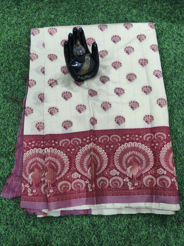 Light Cream Madhubani Pattu 29MAY9E