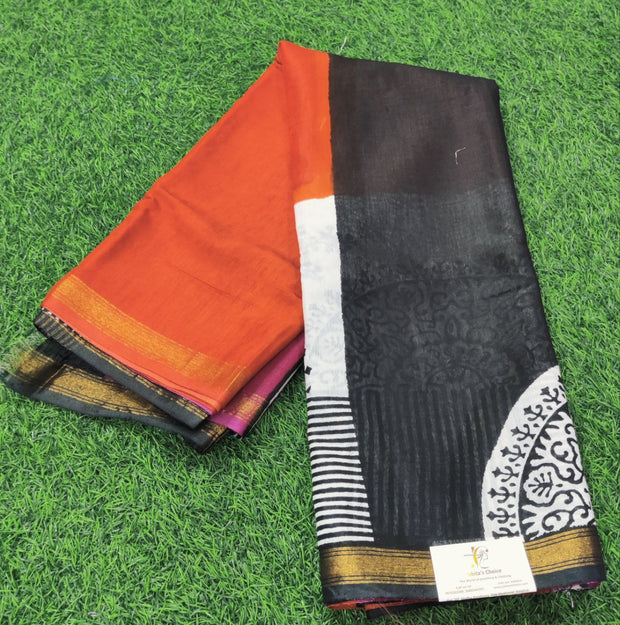 Black Chanderi Silk 5JUN5E