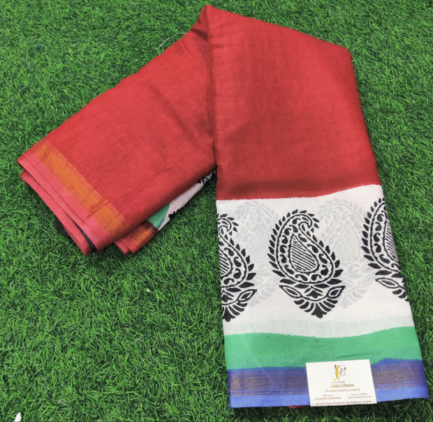 Red Chanderi Silk 5JUN3E