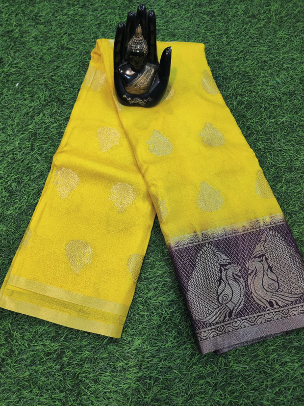 Yellow Khadi Georgette 7Jun1