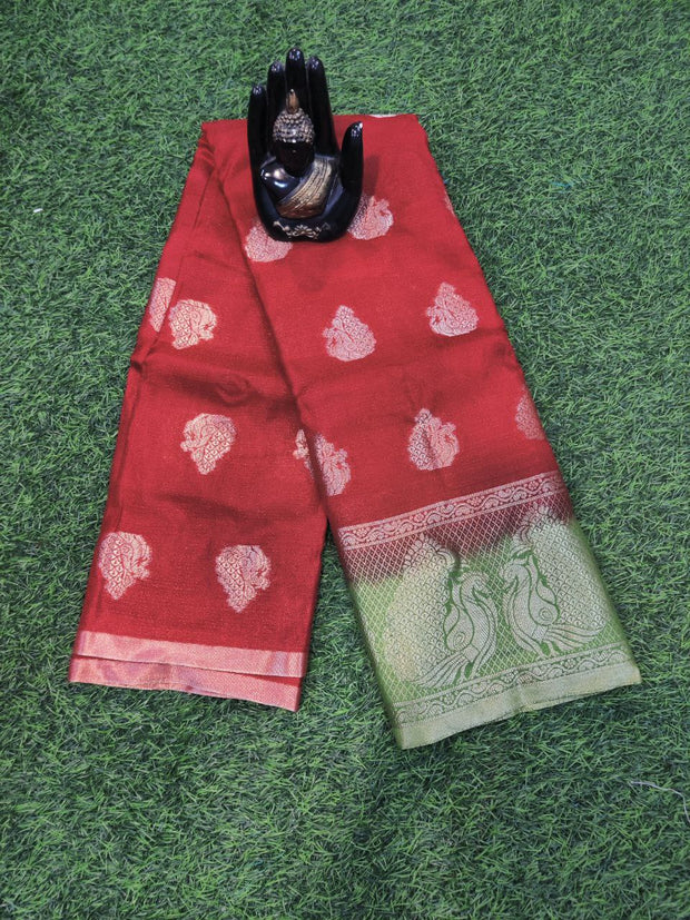 Red Khadi Georgette 7Jun3