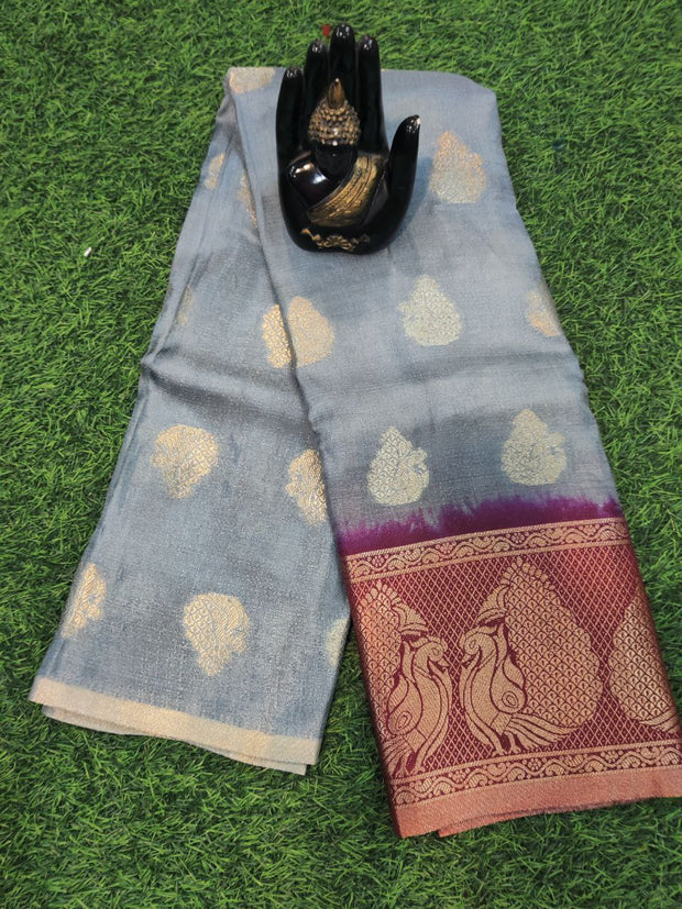 Blue Khadi Georgette 7Jun4