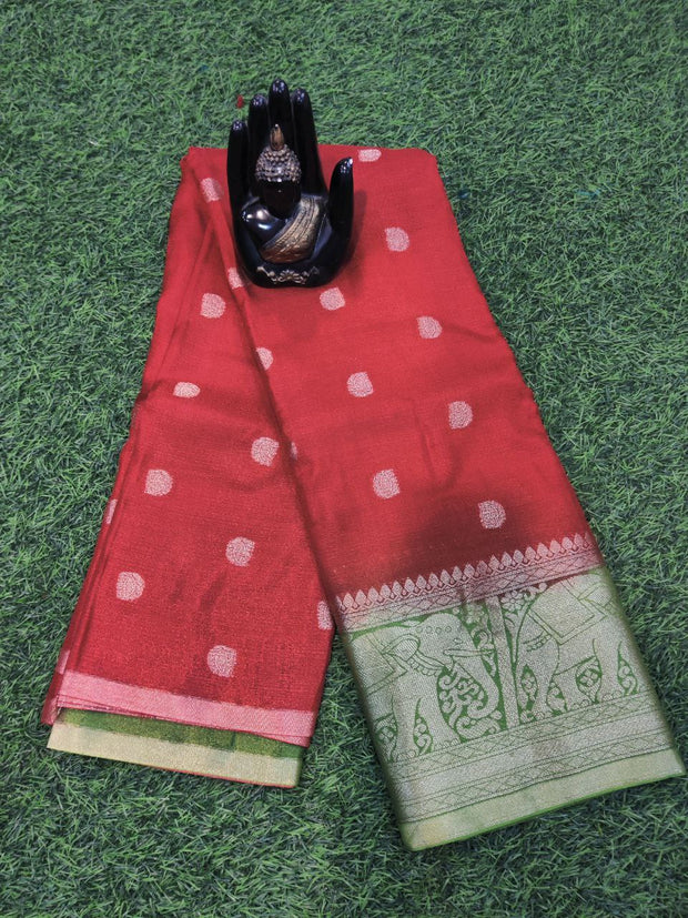 Red Khadi Georgette 7Jun10