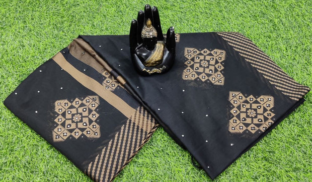 Black Chanderi Silk 14JUN8