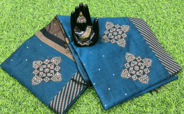 Blue Chanderi Silk 14JUN13