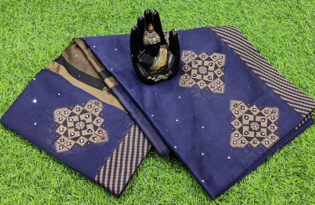 Blue Chanderi Silk 14JUN10