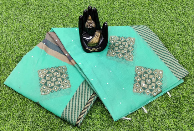 Lux Green Chanderi Silk 14JUN11