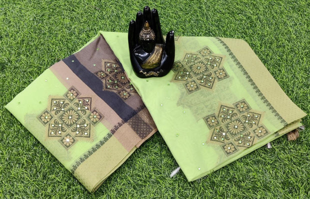 Green Chanderi Silk 14JUN16