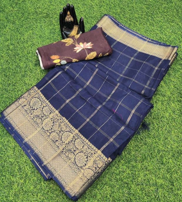 Blue Khadi Georgette 16JUN5
