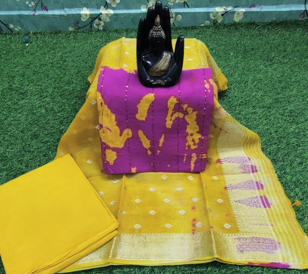 Yellow Chanderi Silk 16JUN10E