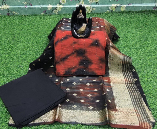 Black Chanderi Silk 16JUN11E