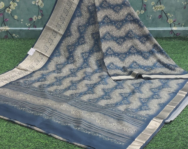 Peacock Blue Georgette 17JUN14E