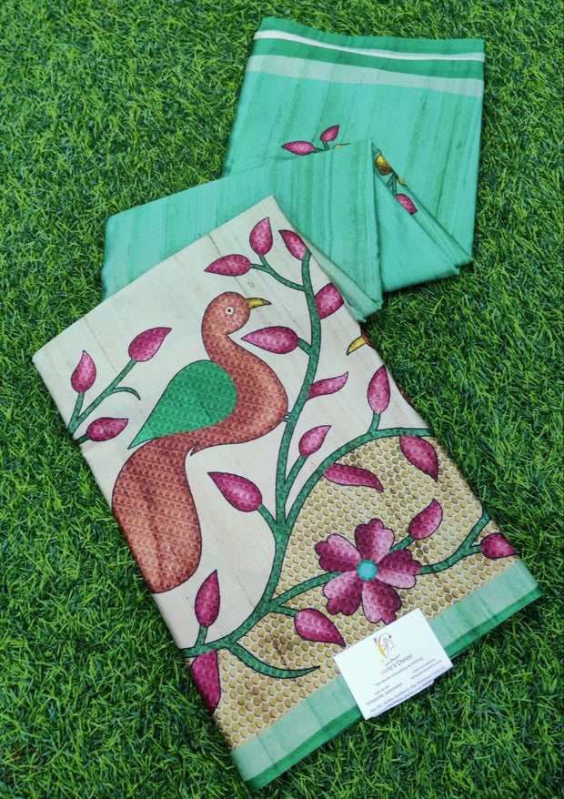 Lux Green Tussar Silk 19JUN15