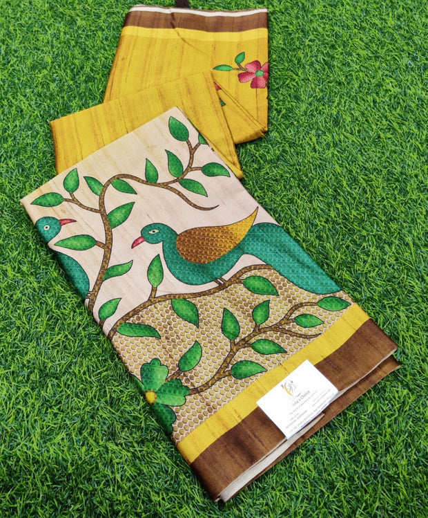 Mustard Yellow Tussar Silk 19JUN13