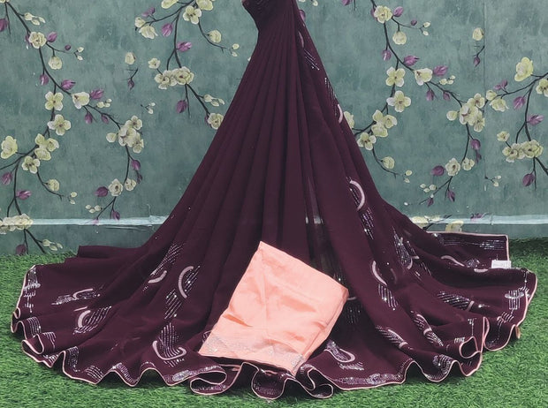 Burgundy Georgette 19JUN7E