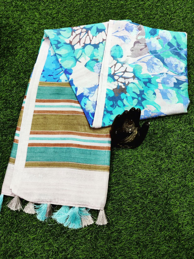 Blue Tussar Silk 21JUN13