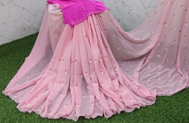 Peach Georgette Works 20DEC10E